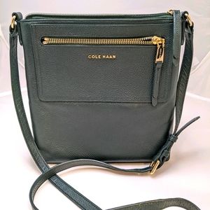 Cole Haan pebble leather crossbody in forest green
